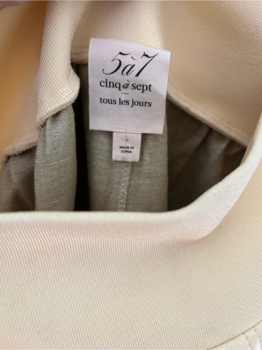 Cinq a Sept Giles Faux-Leather Ivory/Cream Cargo Jogger Pants, Size L, NWOT - Picture 4 of 6